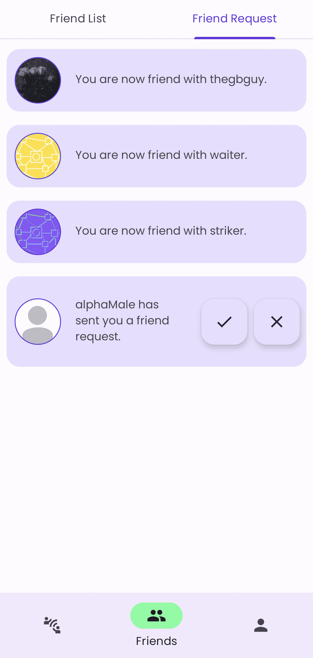 Enigma Friend Request Screenshot